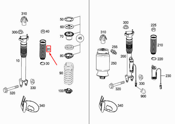 MERCEDES-BENZ GLE W166 Rear Shock Absorber Damper A1663260098 ORIGINAL - Image 2