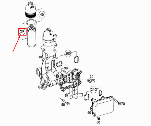 MERCEDES-BENZ C W205 Engine Oil Filter A6261840000 ORIGINAL - Image 2