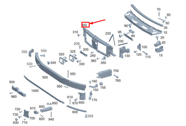 MERCEDES-BENZ C W206 Radiator Support Mounting Console A2066200101 ORIGINAL - Image 2
