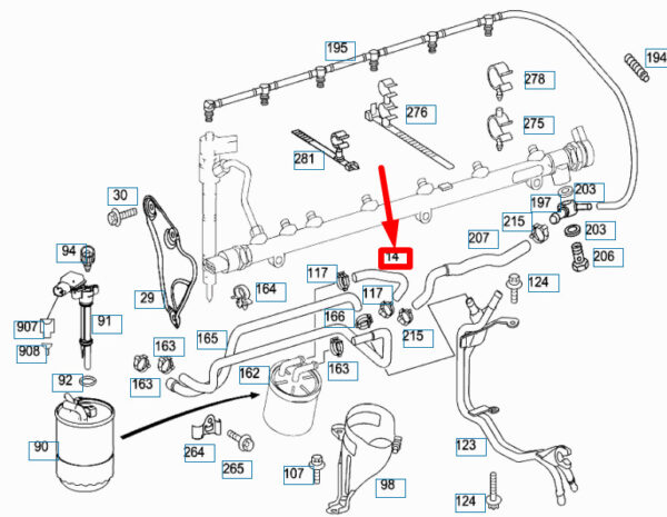 MERCEDES-BENZ E S211 Fuel Hose A648078078106 ORIGINAL - Image 2