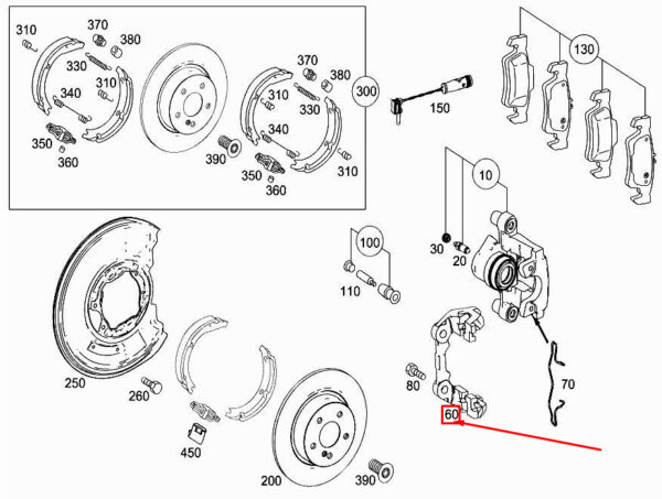 MERCEDES-BENZ E Cabrio A207 Rear Brake Caliper Carrier A2044230594 ORIGINAL - Image 2
