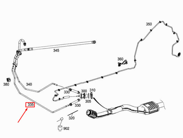 MERCEDES-BENZ C W205 Heating Water Return Line A2055002372 ORIGINAL - Image 2