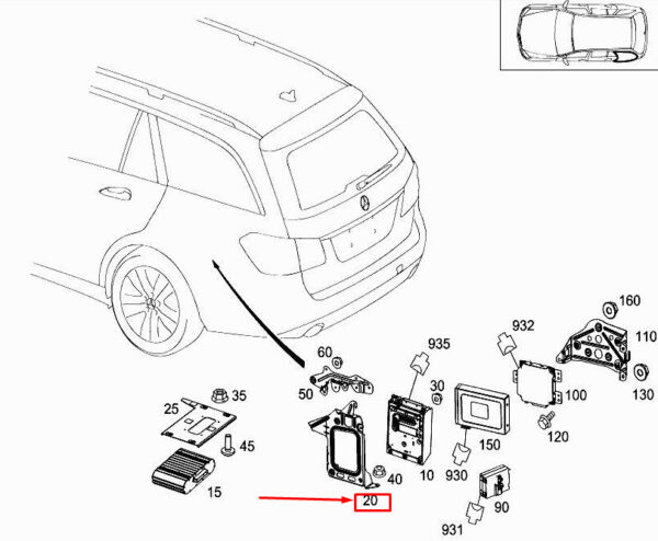 MERCEDES-BENZ E W212 Sound Amplifier Bracket A2185450740 ORIGINAL - Image 2