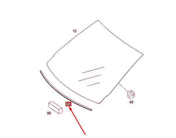 MERCEDES-BENZ B W246 Windshield Sealing Frame A2466710100 ORIGINAL