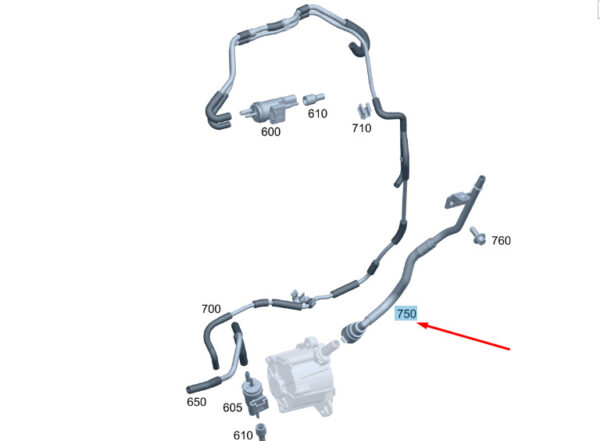 MERCEDES-BENZ B W246 Vacuum Pump Line A6512300656 ORIGINAL - Image 2