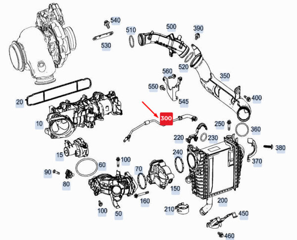 MERCEDES-BENZ GLE W167 Intercooler Vent Line A6542000358 ORIGINAL - Image 2