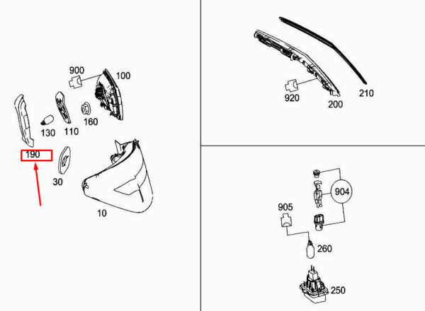 MERCEDES-BENZ E Cabrio A207 Rear Right Tail Light Trim A2078211436 ORIGINAL - Image 2