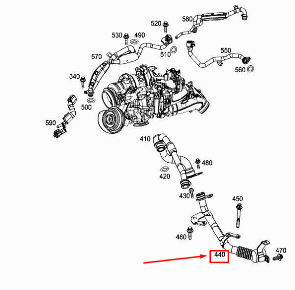MERCEDES-BENZ GLE W167 Engine Coolant Line A6562032000 ORIGINAL - Image 2