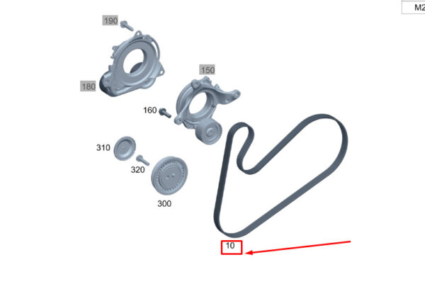MERCEDES-BENZ GLA H247 Poly V-Belt A2829931200 ORIGINAL - Image 2