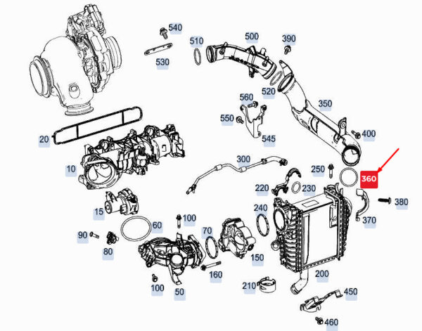 MERCEDES-BENZ S W222 Charged Air Line O-Ring A0289971445 ORIGINAL - Image 2