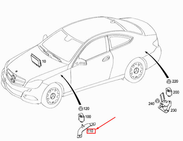 MERCEDES-BENZ E Cabrio A207 Right Damper Tower Bracket A2075452240 ORIGINAL - Image 2