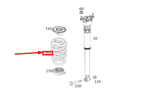 MERCEDES-BENZ CLA C117 Rear Coil Spring A2463242104 ORIGINAL - Image 2