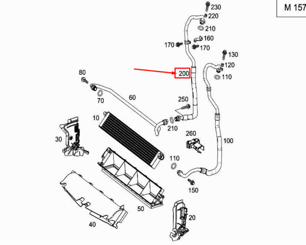 MERCEDES-BENZ S W222 Engine Oil Line A2225008672 ORIGINAL - Image 2