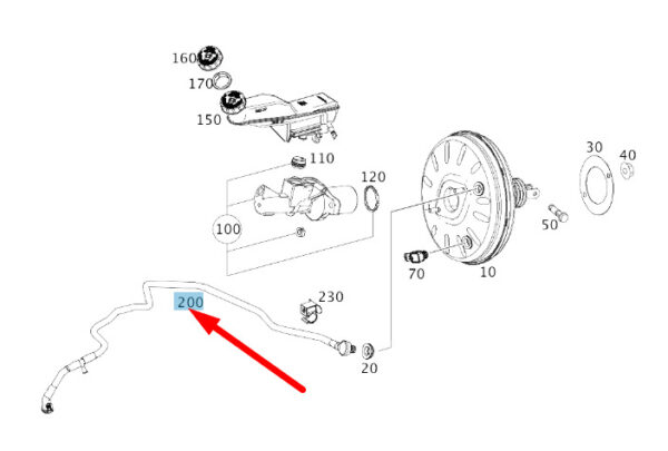 MERCEDES-BENZ CLA C117 Brake Booster Vacuum Line LHD A2464300629 ORIGINAL - Image 2