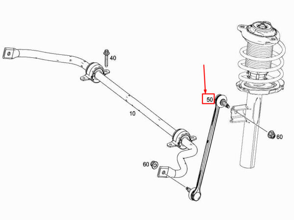 MERCEDES-BENZ A W177 Front Stabilizer Bar Linkage A2473207603 ORIGINAL - Image 2