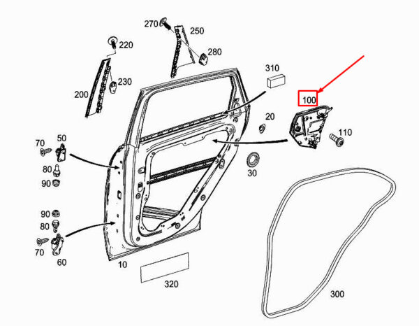 MERCEDES-BENZ B W246 Rear Left Door Water Drain A2467320195 ORIGINAL - Image 2