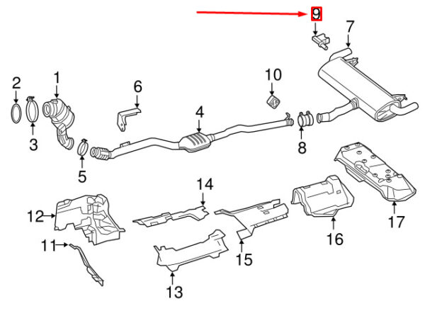 MERCEDES-BENZ GLC X253 Rear Right Muffler Bracket A2534906700 ORIGINAL
