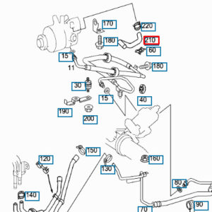 MERCEDES BENZ CL C215 Power Steering Hose A2209974382 ORIGINAL