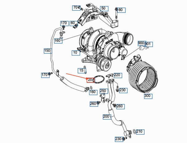 MERCEDES-BENZ GLA X156 Turbo Pipe Gasket Seal A1331440180 ORIGINAL - Image 2