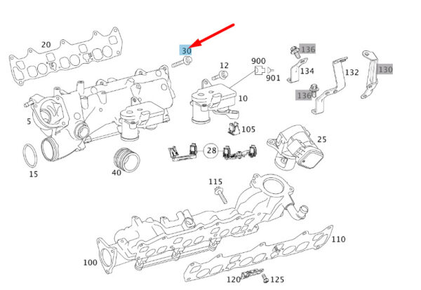 MERCEDES-BENZ ML W163 Intake Manifold Bolt A0029909222 ORIGINAL - Image 2