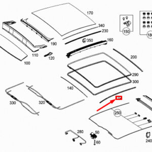 MERCEDES-BENZ A-Class W176 Sliding Roof Right Seal A1767830496 ORIGINAL