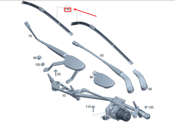 MERCEDES-BENZ GLA H247 Front Wiper Blade Set LHD A2478200502 ORIGINAL - Image 2