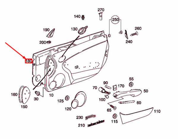 MERCEDES-BENZ SLK R171 Front Left Panelling Seal A1717270330 ORIGINAL