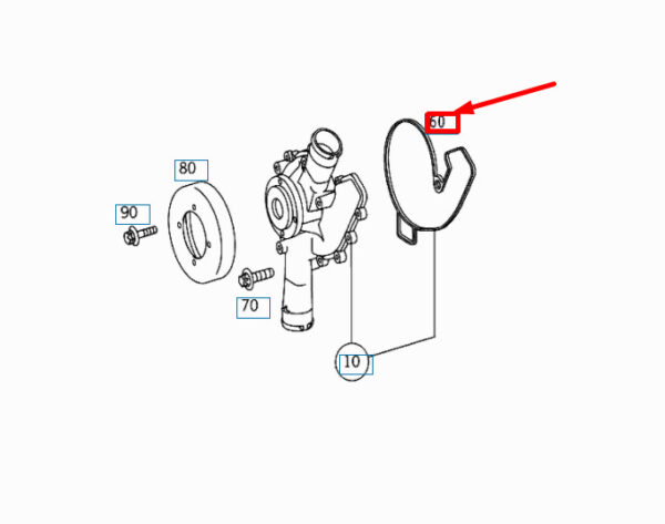 MERCEDES-BENZ S W220 Water Pump Gasket A1372010080 ORIGINAL - Image 2
