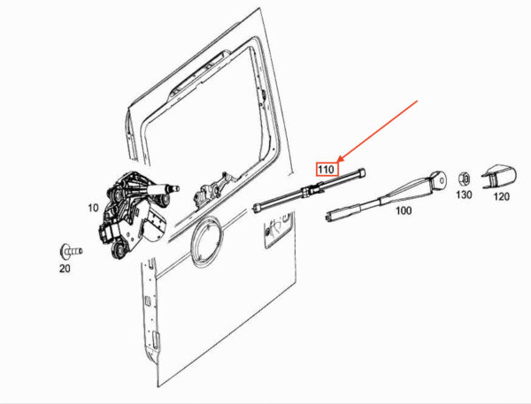 MERCEDES-BENZ G W463 Rear Glass Wiper Blade A46382403197167 ORIGINAL - Image 2