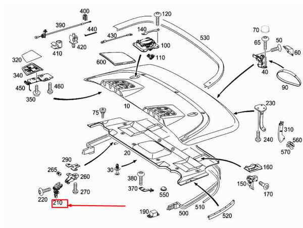 MERCEDES-BENZ E Cabrio A207 Folding Top Roller Guide A2097500355 ORIGINAL - Image 2