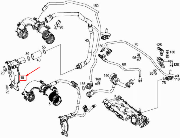 MERCEDES-BENZ GLC X253 Engine Oil Separator A2700104203 ORIGINAL - Image 2