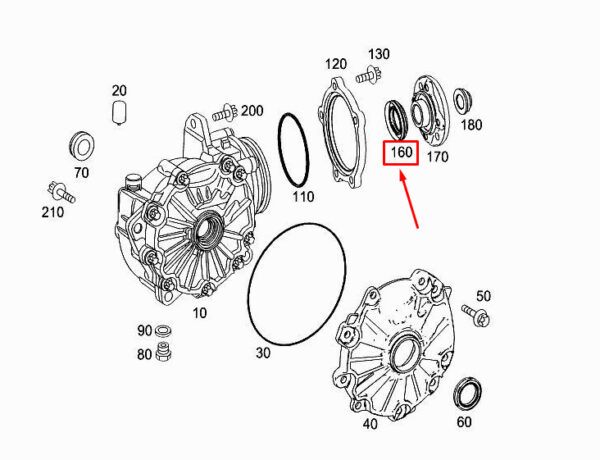 MERCEDES-BENZ S W222 Drive Flange Sealing Ring A2213530359 ORIGINAL - Image 2