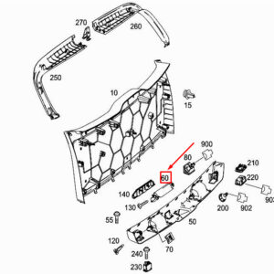 MERCEDES-BENZ ML W166 Bottom Rear Right Grab Handle A2047431672 ORIGINAL