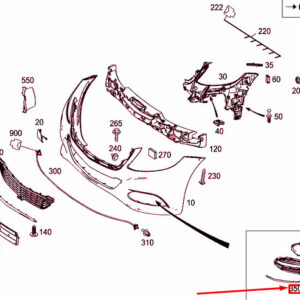 MERCEDES-BENZ S W222 Front Bumper Left Grille Trim Strip A2228852121 ORIGINAL