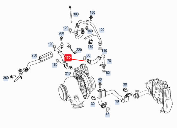 MERCEDES-BENZ GLE W167 Engine Coolant Line A6542032600 ORIGINAL - Image 2