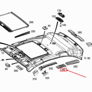 MERCEDES-BENZ E W213 Central Left Roof Absorber A2136922160 ORIGINAL