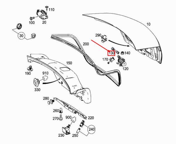 MERCEDES-BENZ E Cabrio A207 Rear Torsion Spring Linkage A2077540019 ORIGINAL
