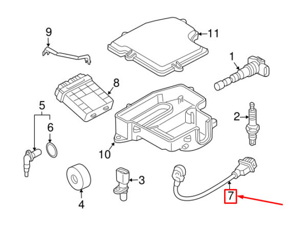 AUDI A4 Avant B7 Rear Left Knock Sensor 079905377H ORIGINAL - Image 4