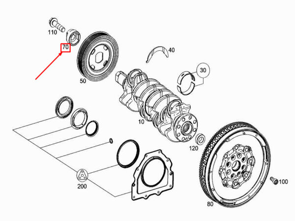 MERCEDES-BENZ C W205 Vibration Absorber Spacer Ring A6269970044 ORIGINAL
