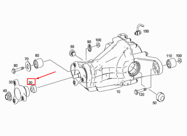MERCEDES-BENZ R W251 Rear Axle Housing Shaft Seal A1643370259 ORIGINAL