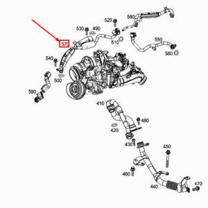 MERCEDES-BENZ GLE W167 Turbine Water Line A6542030202 ORIGINAL
