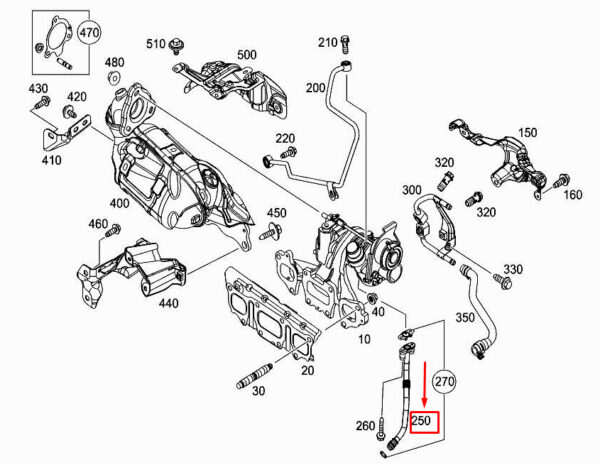 MERCEDES-BENZ CITAN W415 Engine Oil Return Line A2000960190 ORIGINAL