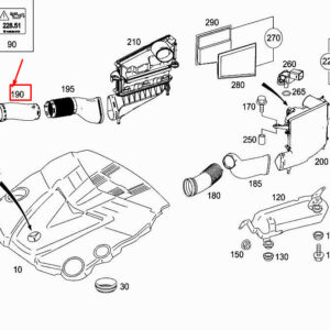 MERCEDES-BENZ R W251 Right Front Engine Air Intake Hose A2515051461 ORIGINAL