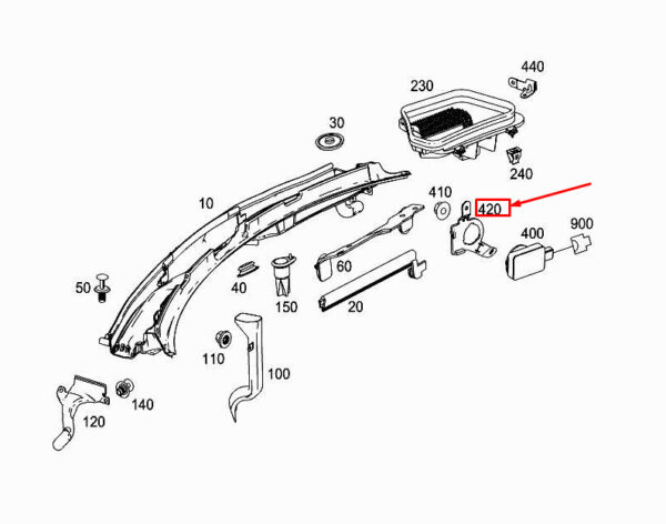 MERCEDES-BENZ SLK R172 Air Quality Sensor Bracket A1728320590 ORIGINAL