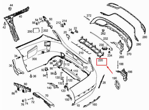 MERCEDES-BENZ C W205 Rear Switching Module Bracket A2058852214 ORIGINAL