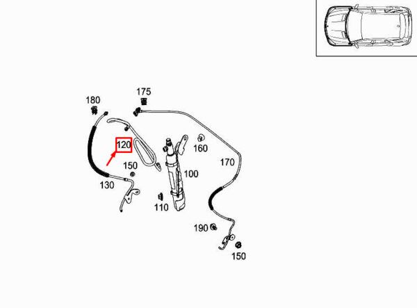 MERCEDES-BENZ GLE W166 Pressure Tank Piping A1668305501 ORIGINAL