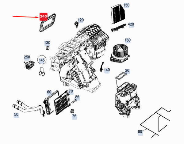 MERCEDES-BENZ GLE W167 Conditioner Case Flange Gasket A1678321300 ORIGINAL