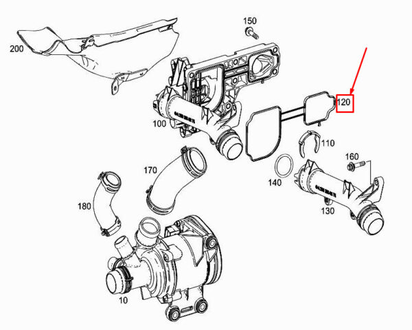 MERCEDES-BENZ CLS C257 Engine Thermostat Molded Seal A2562031000 ORIGINAL