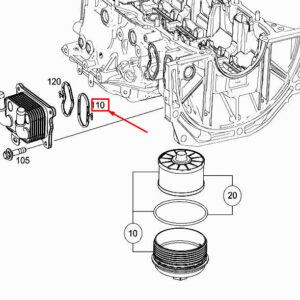 MERCEDES-BENZ A W177 Engine Oil Cooler Profile Seal A2829970145 ORIGINAL