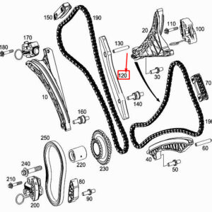 MERCEDES-BENZ E W212 Right Engine Chain Slide Rail A2780520216 ORIGINAL